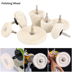 7PCS Roue de polissage pour Forer Polissage Pièces sans fil Tournevis Rim polissage pièce jointe Poignée de polisage pour roue Pad pour métal Aluminium Acier inoxydable Bijoux