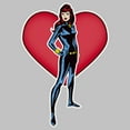 thumbnail image 2 of Women's Marvel Black Widow Heart Pocket  Graphic Tee Athletic Heather X Large, 2 of 4