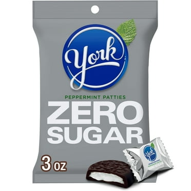 York Zero Sugar Chocolate Peppermint Patties Candy, Bag 3 oz