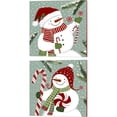 thumbnail image 1 of Great Art Now Peppermint Snowman by Victoria Barnes 2 Piece Canvas Art Set Each 14W x 14H, 1 of 3