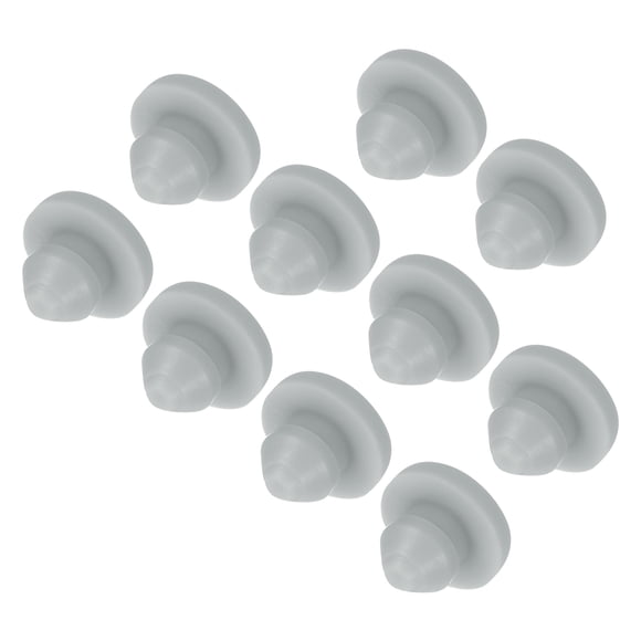 10pcs Silicone Snap in Locking Hole Plugs,4mm/0.2 Inch Mounting Diameter Narrow Groove Seal Round Grey