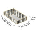 thumbnail image 2 of EIMELI Striped Glass Storage Tray Dresser Cosmetic Storage Box Desktop Finishing Metal Frame Mirror Tray, 2 of 16