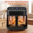 thumbnail image 6 of Kismile 5 Quart Borosilicate Glass Air Fryer, Transparent Basket, Black, 6 of 10