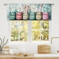 thumbnail image 3 of Teal Farmhouse Floral Curtain Valance for Window Treatments Rustic Flower Kitchen Treatment Country Wooden Barn Inspirational Drapes for Bathroom Bedroom Living Room 1 Panel (52x18 Inch), 3 of 5