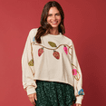 thumbnail image 3 of Sudadera con capucha y parches de purpurina, camiseta vintage, ropa de calle de manga larga ajustada estilo Harajuku, ropa de mujer, camiseta navideña, otoño e invierno 2024, 3 of 4