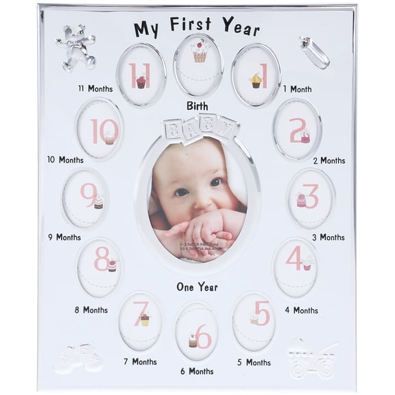 Mersess First Year Picture Frame 12 Months Photo Frame Growth Record Photo Frame Keepsake for Newborn Infant