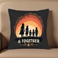 thumbnail image 5 of Set of 2 Decorative Throw Pillow Covers 18x18in - Family Silhouette Design with Circular Frame Perfect for Couch Bed Car - Warm Gradient Colors, 5 of 8