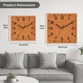 thumbnail image 5 of Burnt Orange Wooden Wall Clock Silent Non Ticking, Farmhouse Burlap Solid Orange Modern Linen Texture Square Wall Clocks Battery Operated, Decor Clock for Home Office, Living Room, Kitchen, 12 Inch, 5 of 9