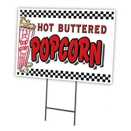 SignMission C-1216 Popcorn 12 x 16 in. Popcorn Yard Sign & Stake