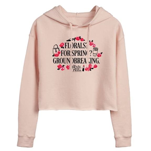 The Devil Wears Prada - Florals For Spring - Juniors Cropped Fleece Hoodie Sweatshirt