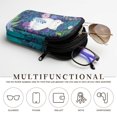 thumbnail image 5 of SEANATIVE Double Eyeglass Case with 2 Compartments, Portable Eyeglasses Case Zipper Glasses Pouch Shockproof Waterproof Lightweight Travel Eyewear Pouch Bag, White Cat Leaf Floral Green, 5 of 7