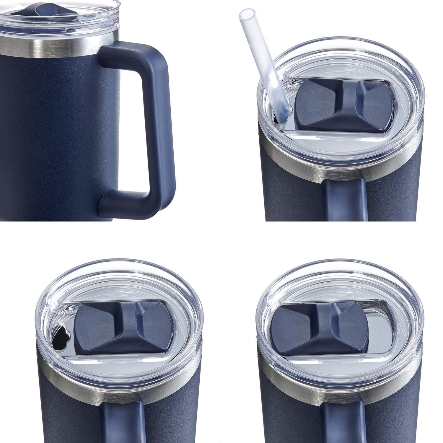 Ozark Trail 40 OZ Stainless Steel Tumbler with handle, Straw, Double-walled