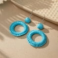 thumbnail image 2 of Raffia Earrings Beach Earrings for women, Boho Raffia Ball Dangle Earrings Statement Raffia Round Drop Earrings Straw Earrings Tropical Earrings for Summer Beach Vacation, 2 of 13