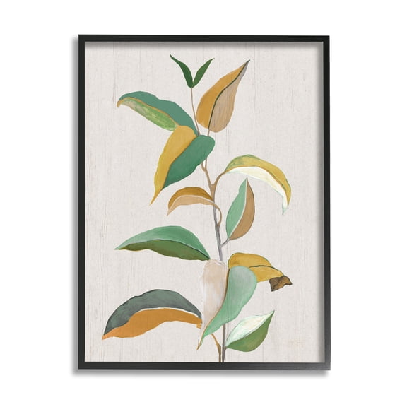 Stupell Industries Modern Herb Leaves Botanical & Floral Painting Black Framed Art Print Wall Art, 11 x 14