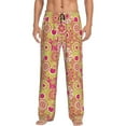 thumbnail image 2 of Kdxio Yellow Flowers Print Men's Sleep Pajama Pant Lounge Pants with Pockets, 2 of 8