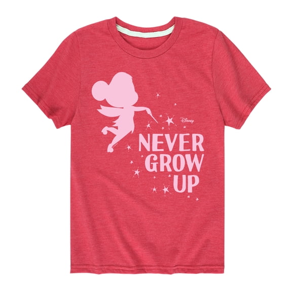 Tinker Bell - Never Grow Up  - Toddler And Youth Short Sleeve Graphic T-Shirt
