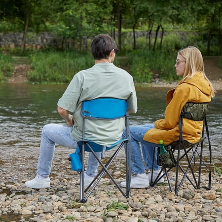Extra Large Quick Folding Tripod Stool with Backrest Fishing Camping Chair with Carry Strap