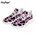 thumbnail image 1 of Noisydesigns - Zapatillas planas informales con cordones para mujer, con plataforma y estampado de vaca, de malla, cómodas, 1 of 6
