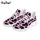 thumbnail image 1 of Noisydesigns - Zapatillas planas informales con cordones para mujer, con plataforma y estampado de vaca, de malla, cómodas, 1 of 6