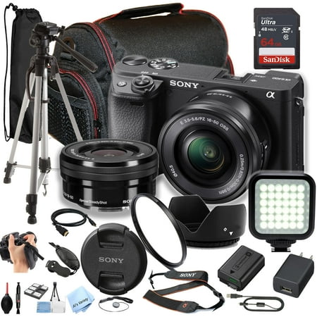 Sony a6400 Mirrorless Camera with 16-50mm Lens, 64GB Memory, Accessories