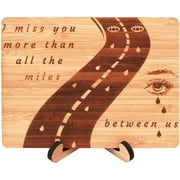 Zuaart I MISS YOU Card Bamboo Wood Greeting Card - I MISS YOU MORE THAN ALL THE MILES, BETWEEN US- perfect