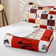 thumbnail image 4 of jejeloiu Western Cowboy Patchwork Pattern Quilt King Kids,Retro Boho Farmhouse Print King Coverlet Set,3-Piece, 4 of 7