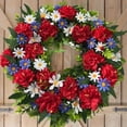 thumbnail image 7 of Patriotic Wreath Front Door 4th of July Decor,Simulation Flower Hanging Garland Independence Day,Red White Blue Floral Home Wall Decoration,Memorial Day Labor Day Veterans Day Holiday Outdoor Porch, 7 of 7