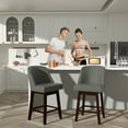 thumbnail image 2 of Tolead 26"Upholstered Swivel Bar Stools with Wood Legs, Bar Chairs for Home and Bar - Set of 2,Gray, 2 of 6