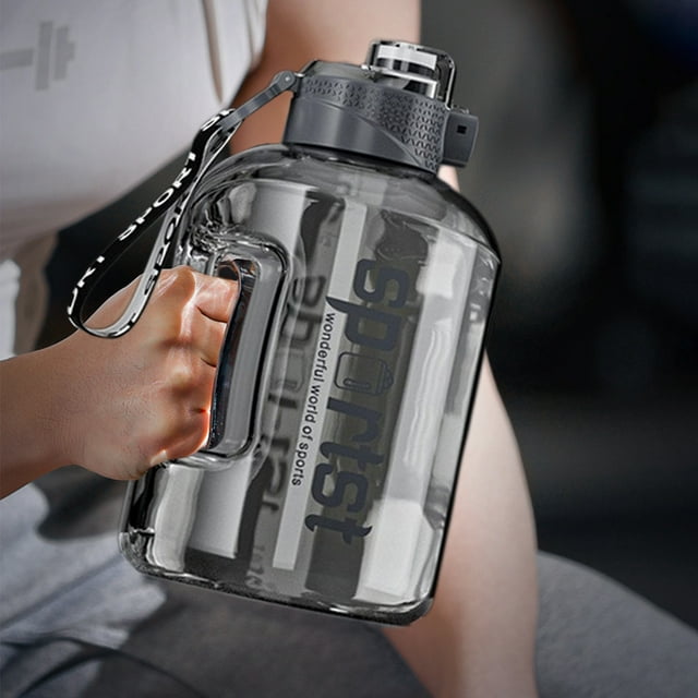 MORESEC Stay Hydrated in Style with This Large Capacity Water Cup, a 1.7L Sports Fitness Bottle Featuring a Trendy Ton Barrel Design, Complete with a Straw and Carrying Rope for Easy Hydration at