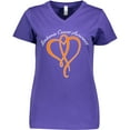 thumbnail image 3 of Inktastic Leukemia Awareness with Orange Ribbon Heart Women's V-Neck T-Shirt, 3 of 5