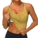 thumbnail image 3 of Fotbe Gold Shiny Sujetador Deportivo Largo sin Aros para Mujer con Almohadillas y Soporte Medio, Transpirable y Absorbente, Camiseta Tipo Chaleco o Tank Top-X-Large, 3 of 8