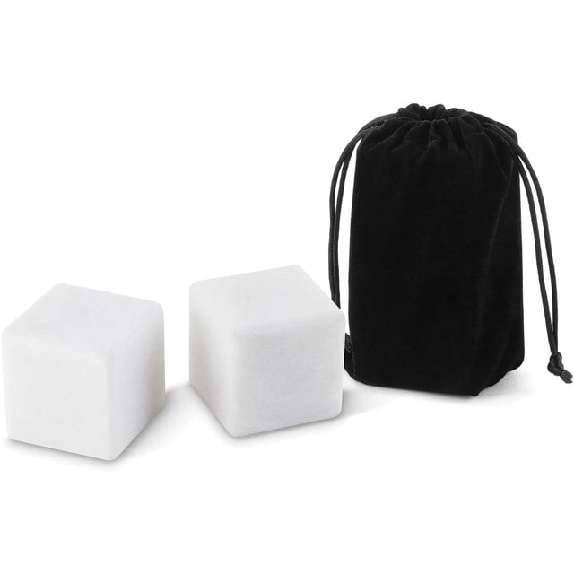 Outset 76489 TG Pierres à Whisky en Marbre, Ensemble de 2, Blanc