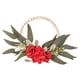 thumbnail image 3 of Corona floral de cuentas de madera para puerta de entrada, aros florales, decoración del hogar, pared bohemia Rojo, 3 of 9
