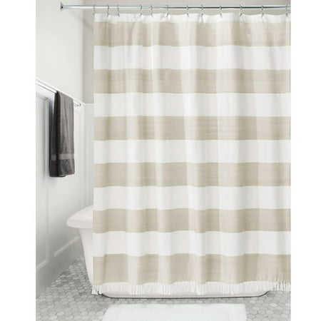 Idesign Wide Stripe Fabric Shower Curtain Linen Com
