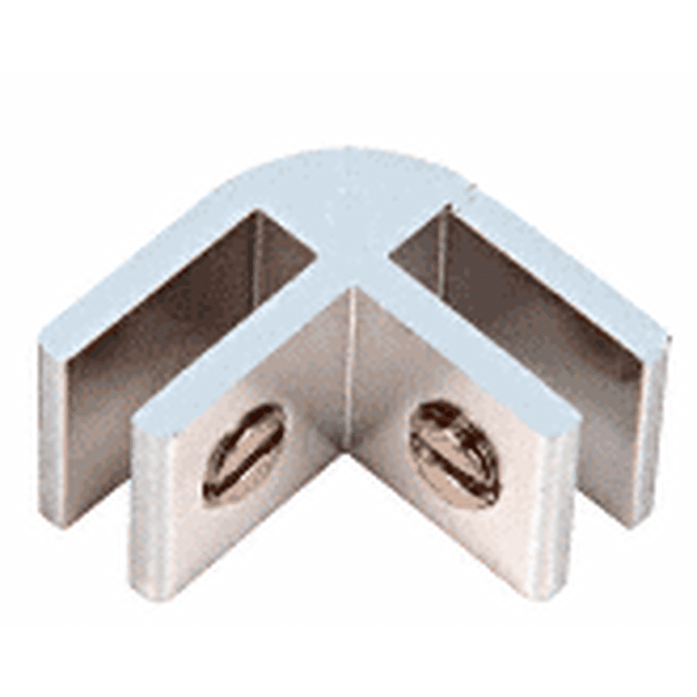 Chrome 2-Way Glass Cube Connector Clip For 5 Glass Puerto