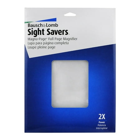 Bausch and Lomb 2X Magna Full-Page Magnifier with Molded Fresnel Lens, 8.25 X 10.75 inches, 1 Ea