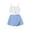 Blue, variant on WOYY Infant Girls Summer Outfits Bow Camisole Skort with Belt 3Pcs Set, Sizes 12M-5T