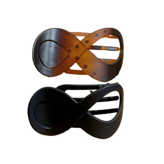 2 Pcs Acrylic French Concord Flat Hair Clips,Curved Hair Claw Clips,Volume Strong Hold Banana Barrettes Hair Clamps for Styling Hair Accessories for Women and Girls