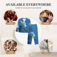 thumbnail image 7 of Balery Hibiscus Flowers Calm Water Pattern Pajama Sets for Women Long Sleeve 2 Piece Sleepwear Loungewear Sets Soft PJ's with Pockets Long Sleeve Comfy Pj Sets-Large, 7 of 7
