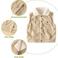 thumbnail image 3 of Chaleco acolchado cálido con capucha para niña y niño, chaleco aislante con forro de franela suave, 3 of 5