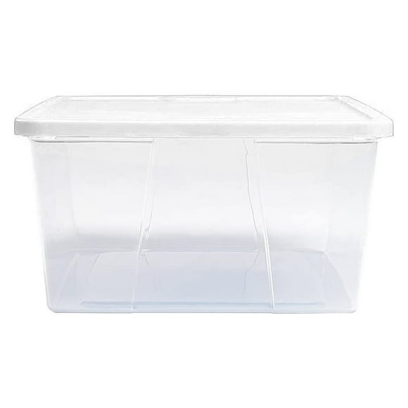 Homz 12 Qt Snaplock Clear Plastic Storage Container Bin with Lid, 4 Pack