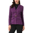 thumbnail image 1 of BLAZER DE TRABAJO DE MANGA LARGA CON CINTURÓN DE SUEDE SINTÉTICO PARA MUJERES INSPIRAR CHIC TALLA M PÚRPURA OSCURO, 1 of 5