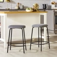 thumbnail image 3 of Walker Edison Modern Upholstered Counter Stool, Set of 2, Charcoal, 3 of 15