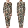 thumbnail image 2 of Renewold Camo Hunting Wood Pjs for Teen Boys Girls Pajamas Top and Pants Loose Fitting Thermal Winter Home Daily Wear 2pcs Loungewear Set Size 9-10, 2 of 5