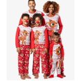 thumbnail image 1 of Conjuntos de pijamas para el hogar, Tops de manga larga con estampado de astas navideñas, pantalones rojos a cuadros, familia, padres e hijos, 1 of 4