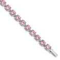 thumbnail image 4 of 925 Sterling Silver Rhodium-plated 7inch Pink Cubic Zirconia Bracelet, 4 of 7