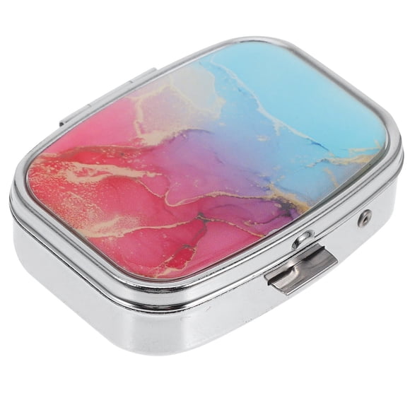 Luxshiny Purse Pill Case Portable Pill Case Silver Glass Moisture Prevention For Travel 1Pcs
