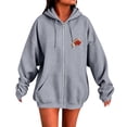 thumbnail image 4 of Gsakboxl Hoodie Women Football Embroidery Full Zip Up Long Sleeve Hooded Sweatshirt, Casual Outer Hood Jacket For Football Lovers Fall Daily Wear, 4 of 8