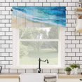 thumbnail image 4 of Abstract Waves Valances for Windows Surrealism Spray Beach Ocean Watercolor Rod Pocket Curtain Valance Window Treatment Short Curtains for Kitchen Living Room, 42"x12", 4 of 5