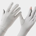 thumbnail image 3 of Lispipm Women Men Touching Screen Driving Gloves Ice Silk Full Finger Long Sun Arm Sleeves for Summer Outdoor Sports Running Gray, 3 of 4
